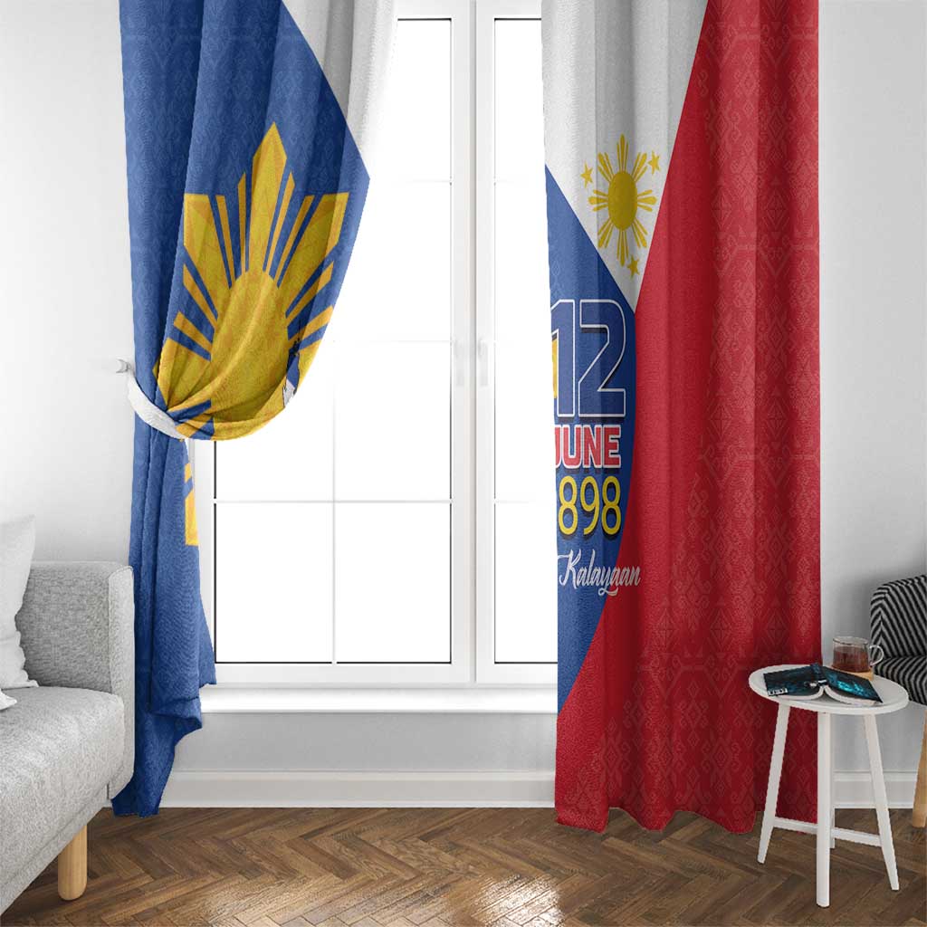 Philippines Independence Day Window Curtain Araw ng Kalayaan Polynesian Sun and YAKAN Pattern