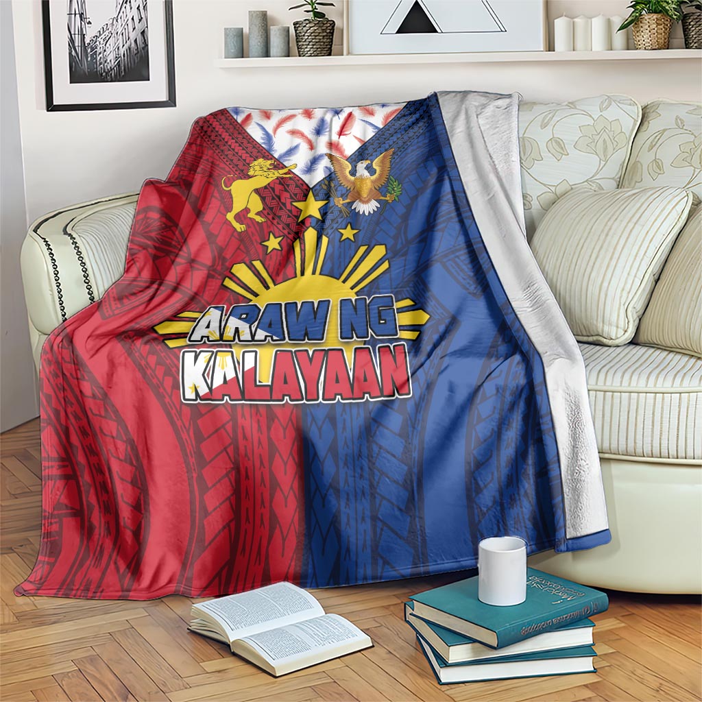 Philippines Independence Day 126th Anniversary Blanket Polynesian Pattern National Flag Style LT03 Red - Polynesian Pride