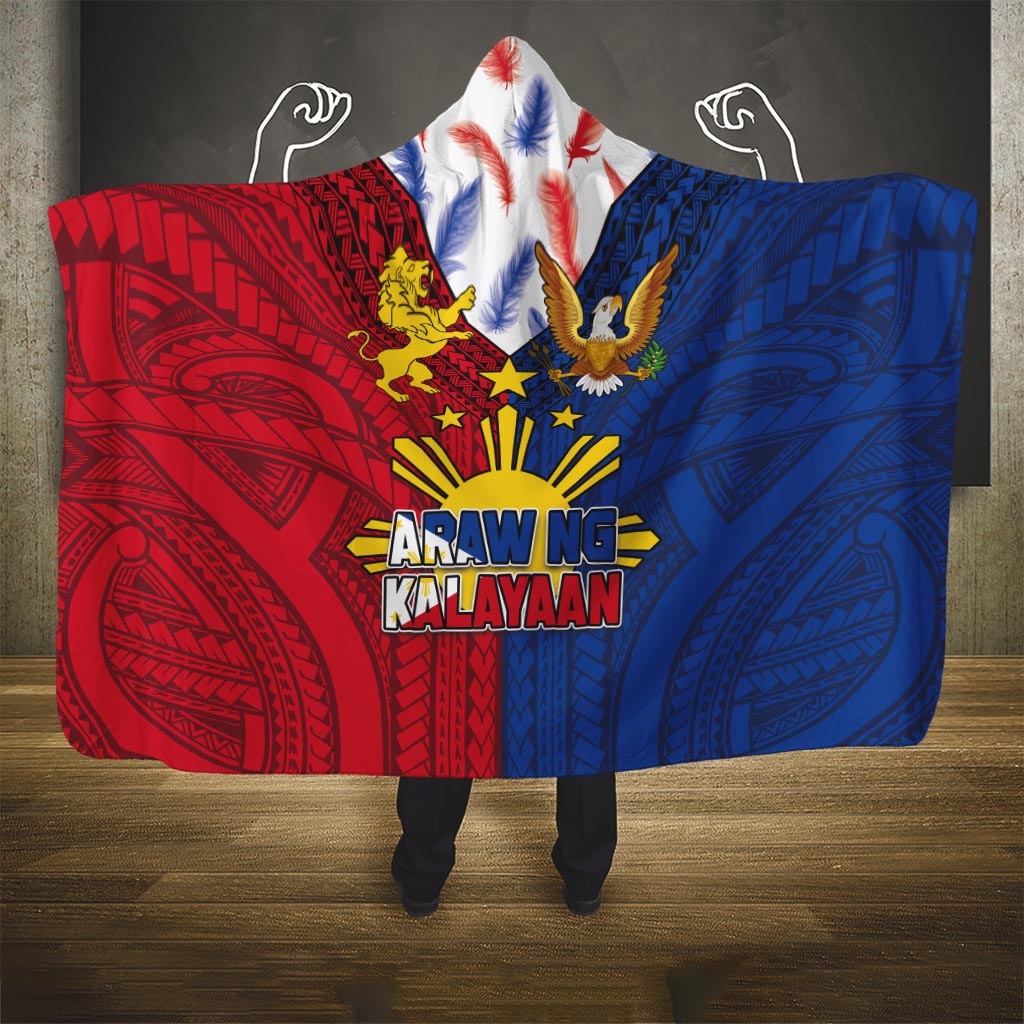 Philippines Independence Day 126th Anniversary Hooded Blanket Polynesian Pattern National Flag Style LT03 One Size Red - Polynesian Pride