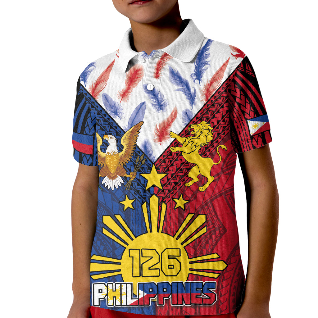 Philippines Independence Day 126th Anniversary Kid Polo Shirt Polynesian Pattern National Flag Style LT03 Kid Red - Polynesian Pride