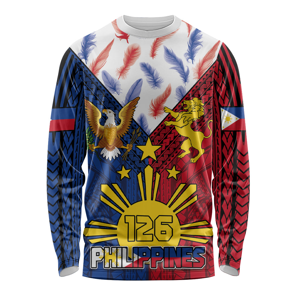 Philippines Independence Day 126th Anniversary Long Sleeve Shirt Polynesian Pattern National Flag Style LT03 Unisex Red - Polynesian Pride