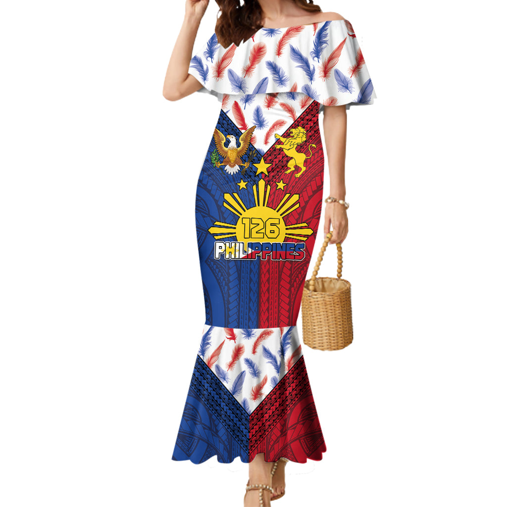 Philippines Independence Day 126th Anniversary Mermaid Dress Polynesian Pattern National Flag Style LT03 Women Red - Polynesian Pride
