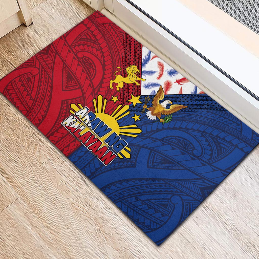 Philippines Independence Day 126th Anniversary Rubber Doormat Polynesian Pattern National Flag Style