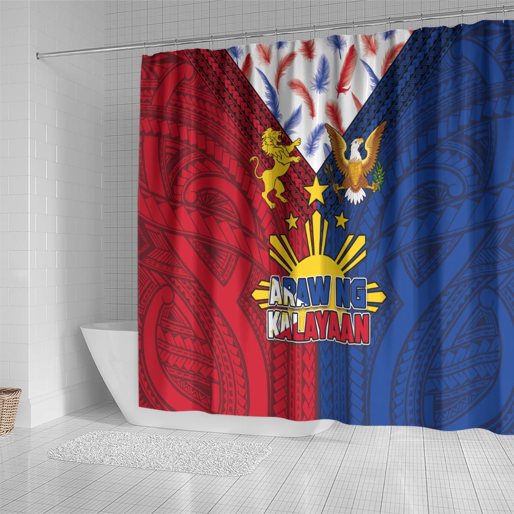 Philippines Independence Day 126th Anniversary Shower Curtain Polynesian Pattern National Flag Style