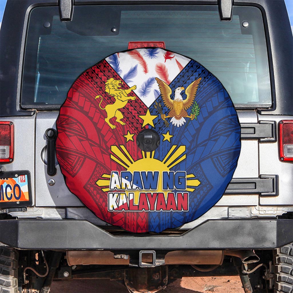 Philippines Independence Day 126th Anniversary Spare Tire Cover Polynesian Pattern National Flag Style LT03 Red - Polynesian Pride