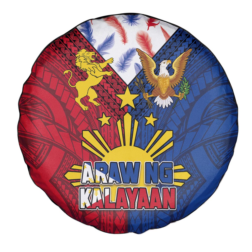 Philippines Independence Day 126th Anniversary Spare Tire Cover Polynesian Pattern National Flag Style