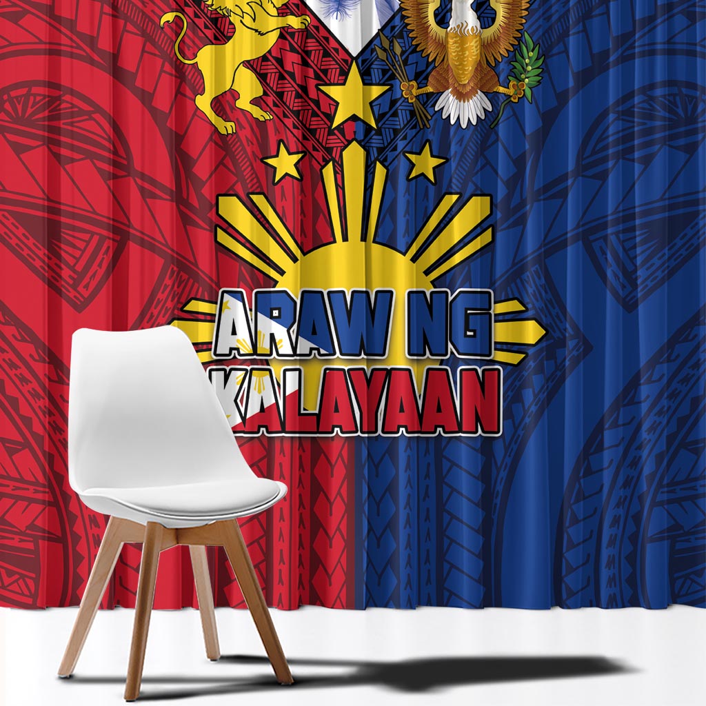 Philippines Independence Day 126th Anniversary Window Curtain Polynesian Pattern National Flag Style LT03 - Polynesian Pride
