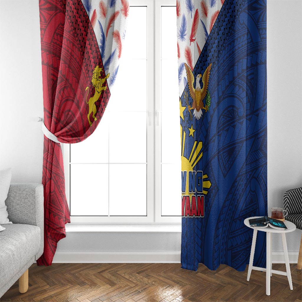 Philippines Independence Day 126th Anniversary Window Curtain Polynesian Pattern National Flag Style LT03 - Polynesian Pride