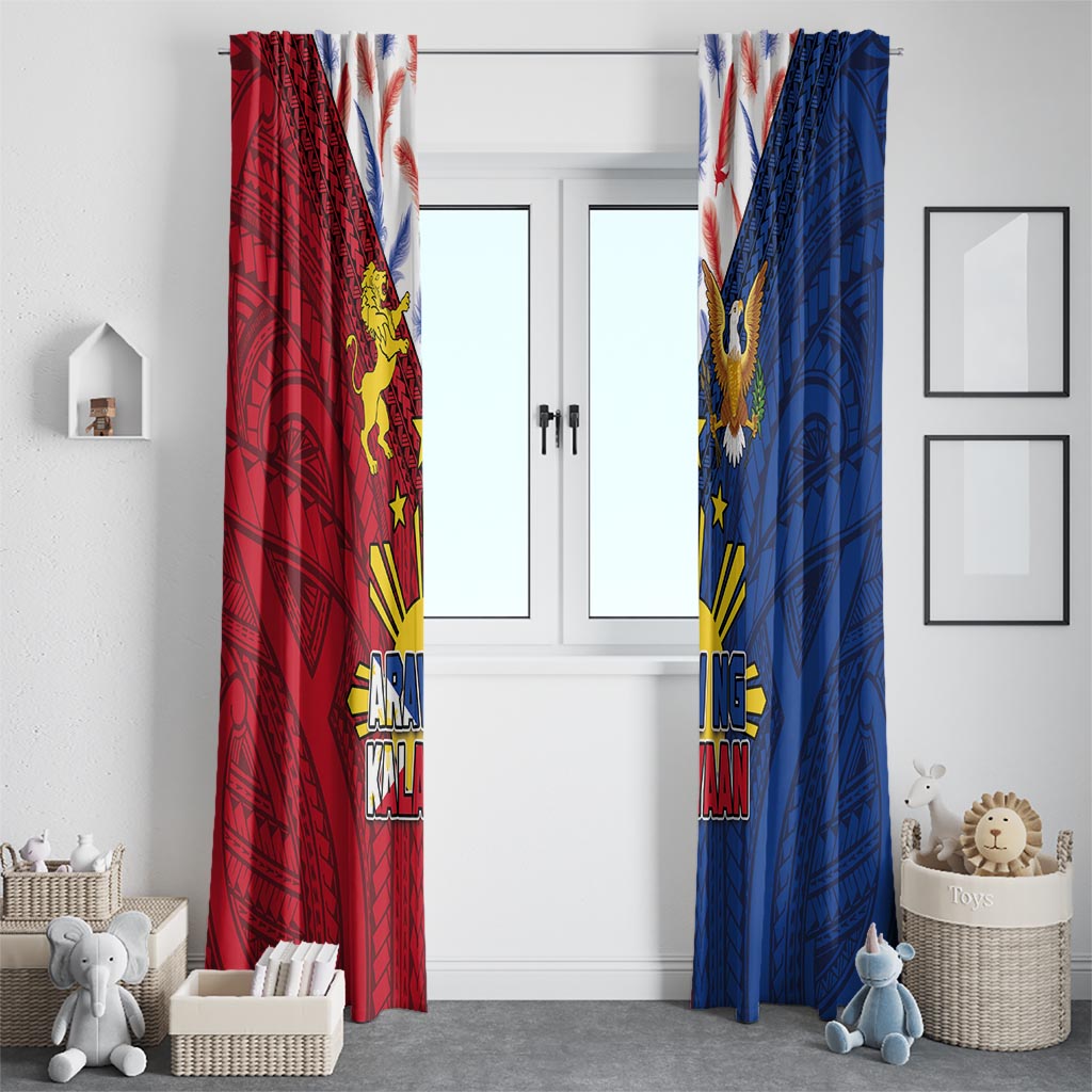 Philippines Independence Day 126th Anniversary Window Curtain Polynesian Pattern National Flag Style LT03 - Polynesian Pride