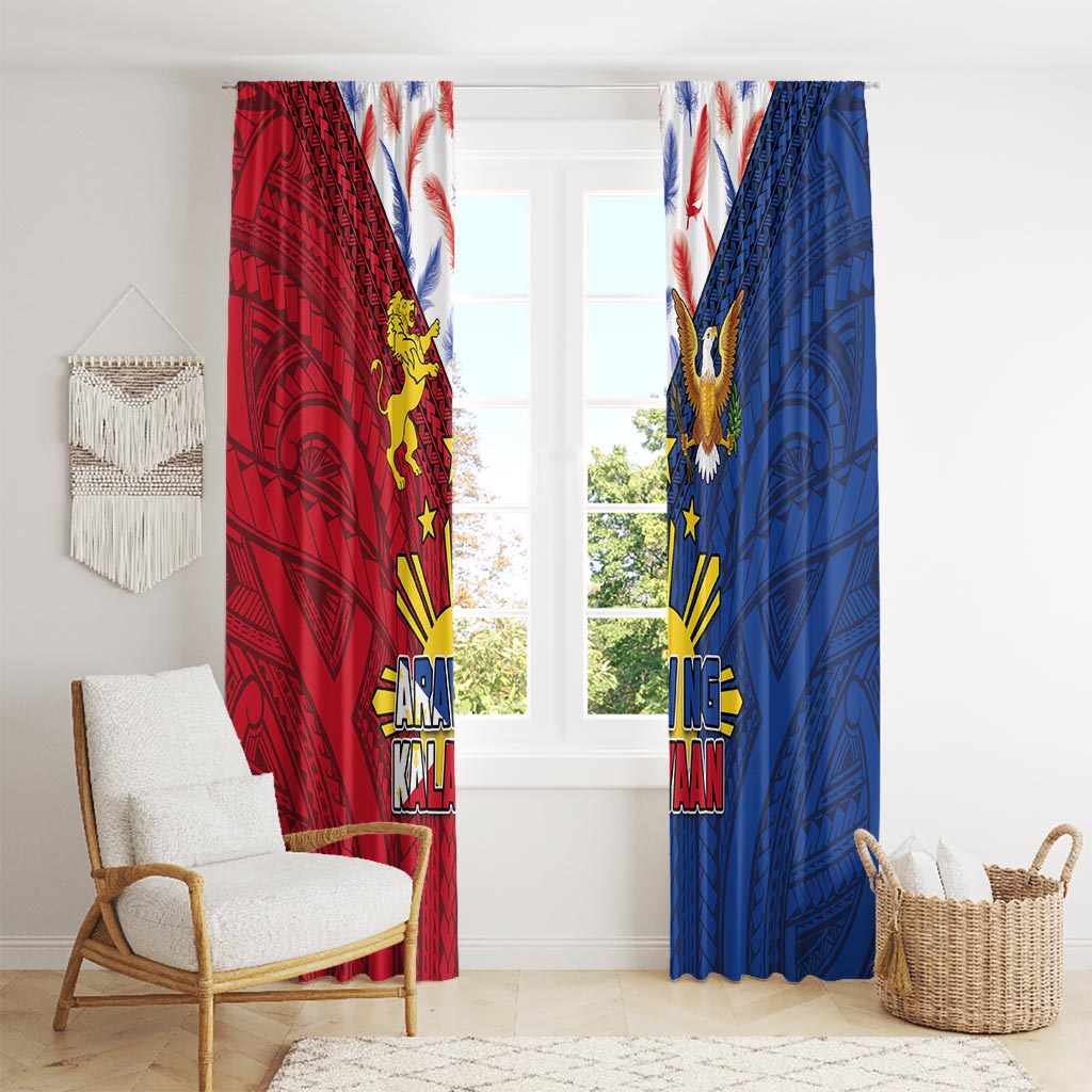 Philippines Independence Day 126th Anniversary Window Curtain Polynesian Pattern National Flag Style LT03 - Polynesian Pride