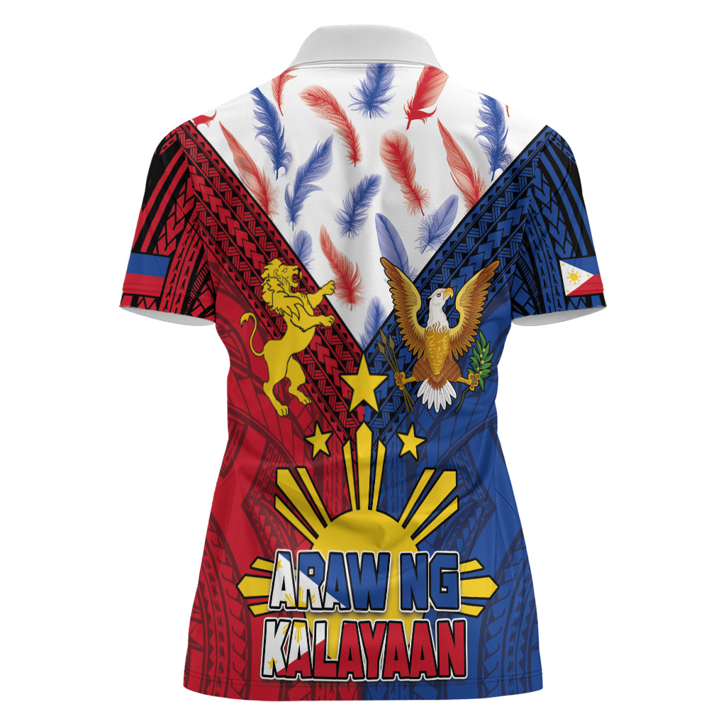 Philippines Independence Day 126th Anniversary Women Polo Shirt Polynesian Pattern National Flag Style