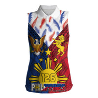 Philippines Independence Day 126th Anniversary Women Sleeveless Polo Shirt Polynesian Pattern National Flag Style