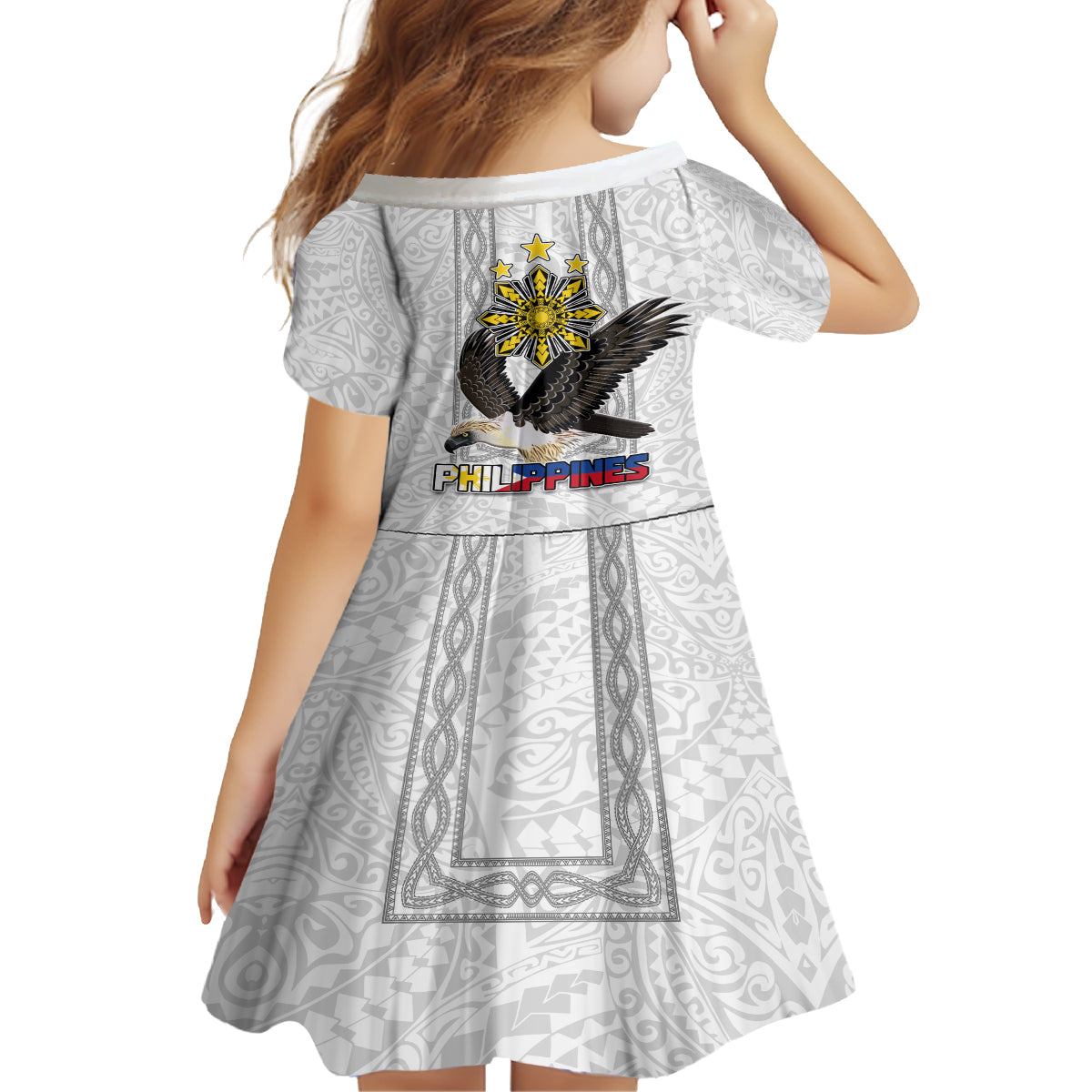 Philippines Eagle Week Family Matching Tank Maxi Dress and Hawaiian Shirt Polynesian Pattern Barong Style LT03 - Polynesian Pride