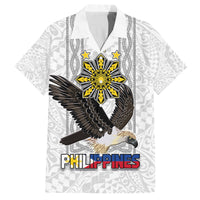 Philippines Eagle Week Family Matching Tank Maxi Dress and Hawaiian Shirt Polynesian Pattern Barong Style LT03 Dad's Shirt - Short Sleeve White - Polynesian Pride