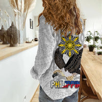 Philippines Eagle Week Women Casual Shirt Polynesian Pattern Barong Style