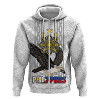Philippines Eagle Week Zip Hoodie Polynesian Pattern Barong Style LT03 Zip Hoodie White - Polynesian Pride