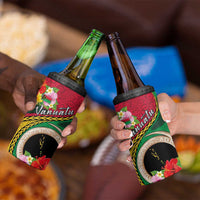 Vanuatu Tribal Boar Tusk 4 in 1 Can Cooler Tumbler Tropical Plants with Namele and Melanesian Pattern