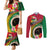 Vanuatu Tribal Boar Tusk Couples Matching Mermaid Dress and Long Sleeve Button Shirt Tropical Plants with Namele and Melanesian Pattern