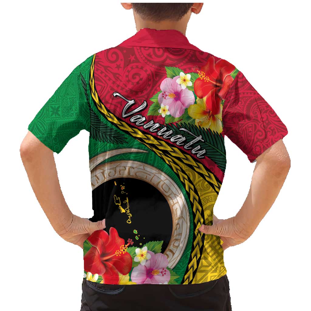 Vanuatu Tribal Boar Tusk Family Matching Mermaid Dress and Hawaiian Shirt Tropical Plants with Namele and Melanesian Pattern