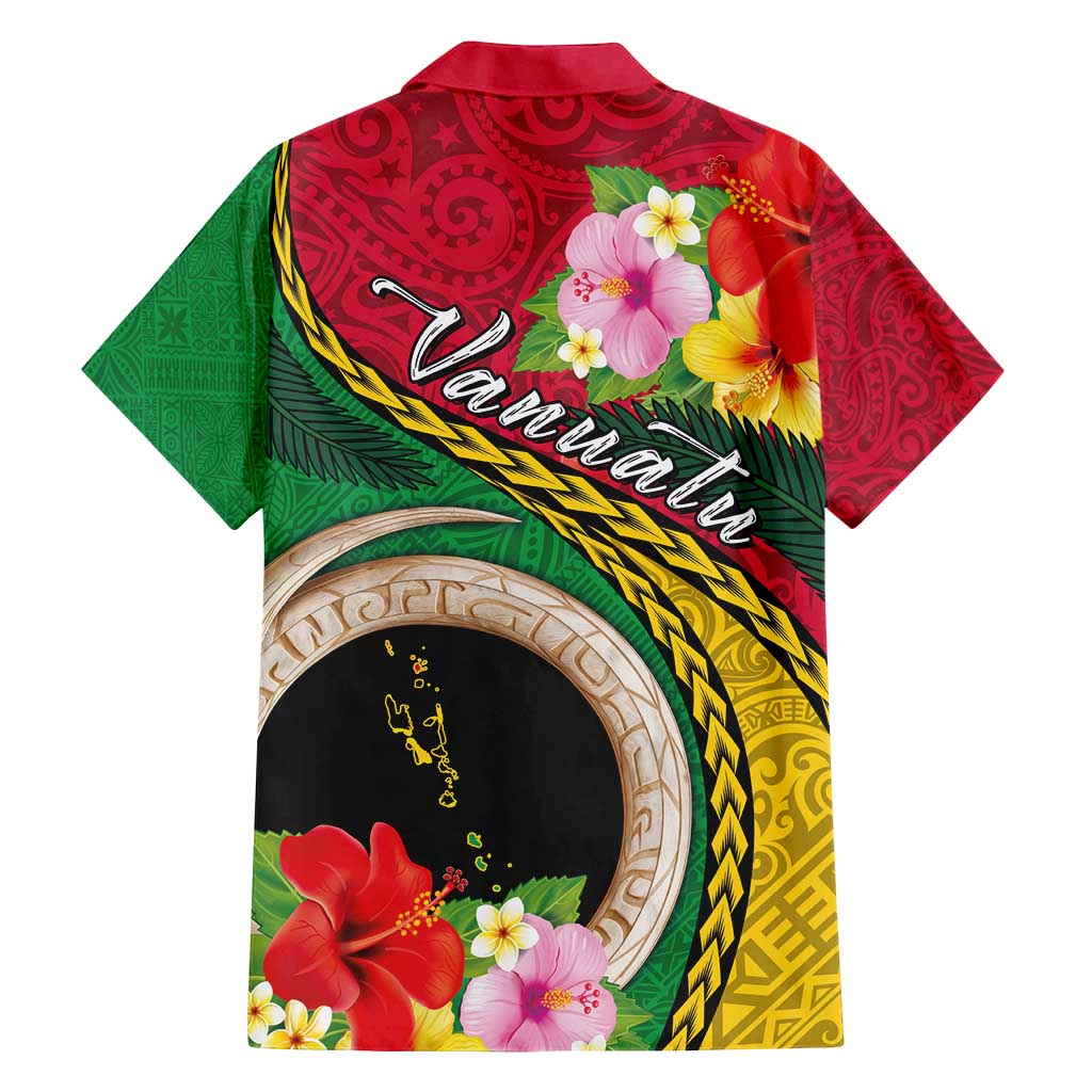 Vanuatu Tribal Boar Tusk Family Matching Summer Maxi Dress and Hawaiian Shirt Tropical Plants with Namele and Melanesian Pattern
