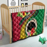 Vanuatu Tribal Boar Tusk Quilt Tropical Plants with Namele and Melanesian Pattern