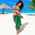 Vanuatu Tribal Boar Tusk Sarong Tropical Plants with Namele and Melanesian Pattern