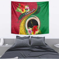 Vanuatu Tribal Boar Tusk Tapestry Tropical Plants with Namele and Melanesian Pattern