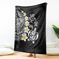 Hawaiian Plumeria Turtles Blanket Polynesian Art Tattoo