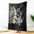 Hawaiian Plumeria Turtles Blanket Polynesian Art Tattoo