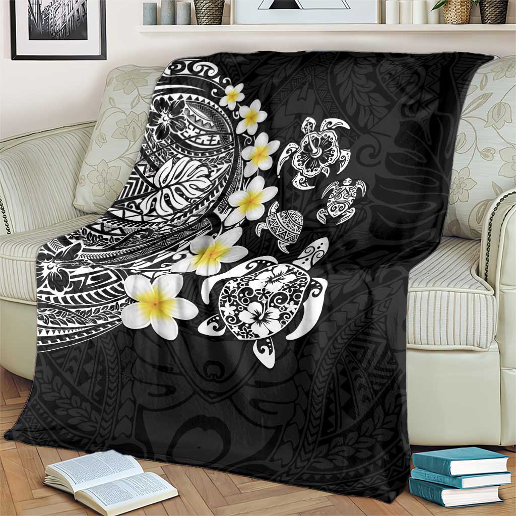 Hawaiian Plumeria Turtles Blanket Polynesian Art Tattoo