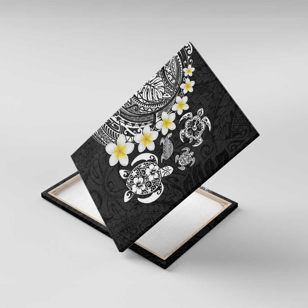 Hawaiian Plumeria Turtles Canvas Wall Art Polynesian Art Tattoo