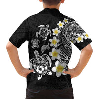 Hawaiian Plumeria Turtles Family Matching Long Sleeve Bodycon Dress and Hawaiian Shirt Polynesian Art Tattoo LT03 - Polynesian Pride