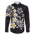 Hawaiian Plumeria Turtles Family Matching Off Shoulder Short Dress and Hawaiian Shirt Polynesian Art Tattoo
