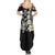 Hawaiian Plumeria Turtles Family Matching Summer Maxi Dress and Hawaiian Shirt Polynesian Art Tattoo