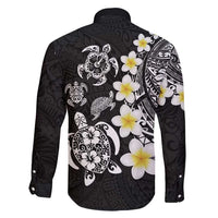 Hawaiian Plumeria Turtles Family Matching Tank Maxi Dress and Hawaiian Shirt Polynesian Art Tattoo