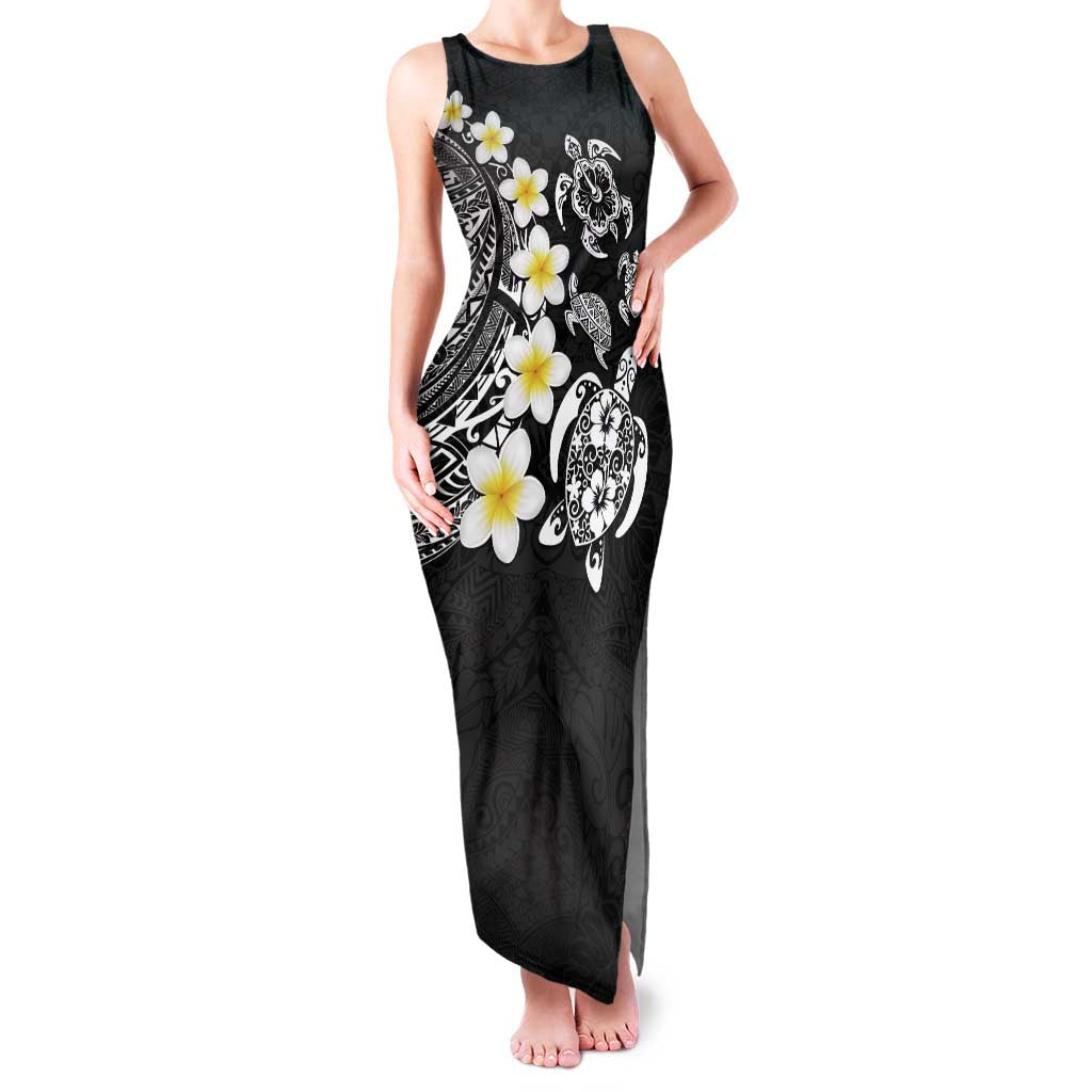 Hawaiian Plumeria Turtles Family Matching Tank Maxi Dress and Hawaiian Shirt Polynesian Art Tattoo