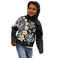 Hawaiian Plumeria Turtles Kid Hoodie Polynesian Art Tattoo