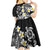 Hawaiian Plumeria Turtles Kid Short Sleeve Dress Polynesian Art Tattoo