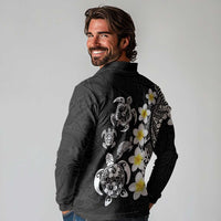 Hawaiian Plumeria Turtles Long Sleeve Polo Shirt Polynesian Art Tattoo LT03 - Polynesian Pride