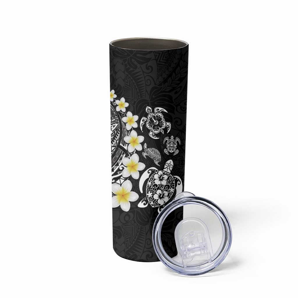Hawaiian Plumeria Turtles Skinny Tumbler Polynesian Art Tattoo