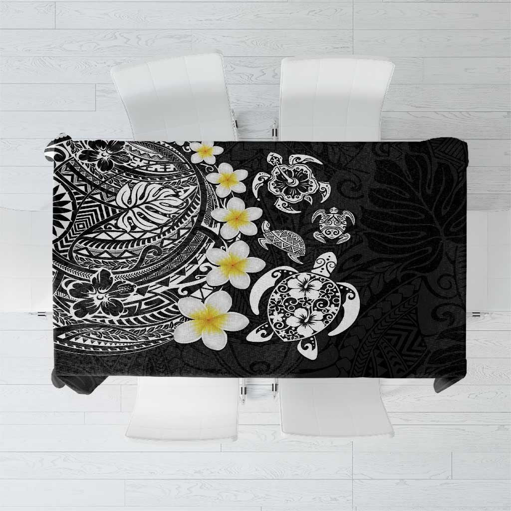 Hawaiian Plumeria Turtles Tablecloth Polynesian Art Tattoo