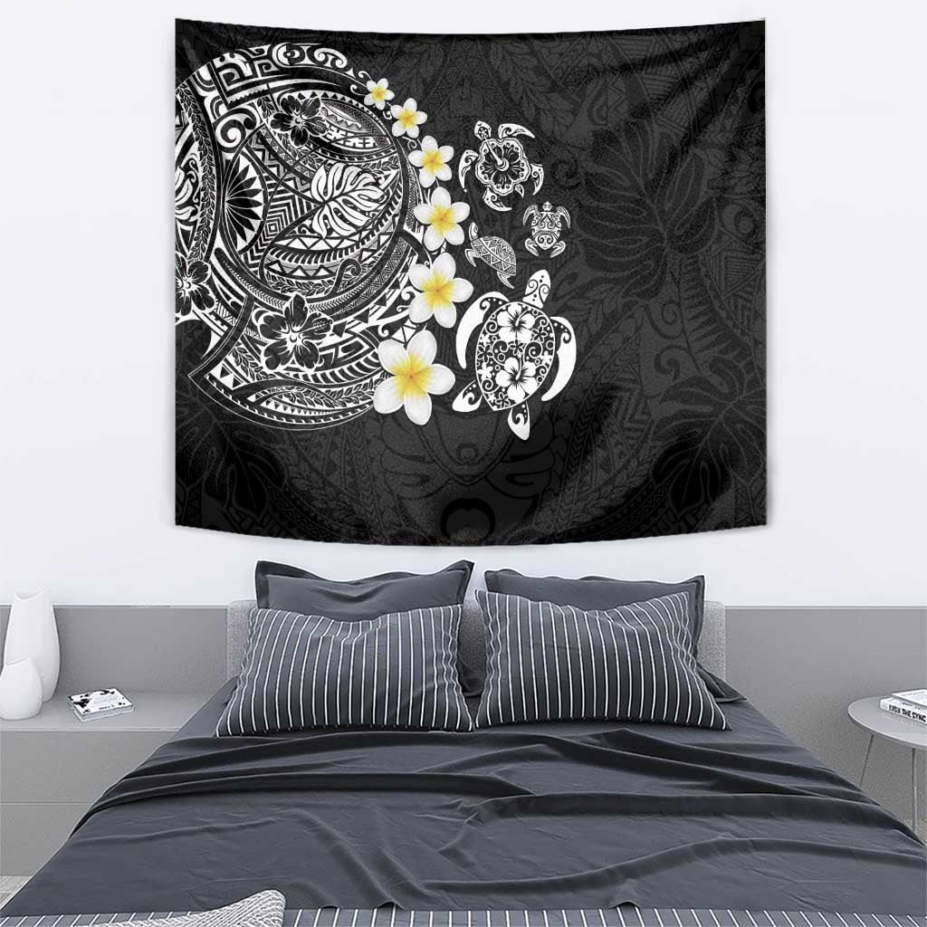 Hawaiian Plumeria Turtles Tapestry Polynesian Art Tattoo