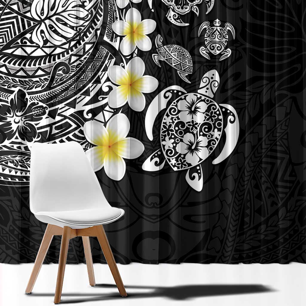 Hawaiian Plumeria Turtles Window Curtain Polynesian Art Tattoo