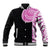 Samoan Art Tattoo Polynesian Pattern Baseball Jacket Pink Out Color