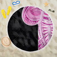 Samoan Art Tattoo Polynesian Pattern Beach Blanket Pink Out Color