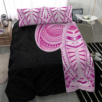 Samoan Art Tattoo Polynesian Pattern Bedding Set Pink Out Color