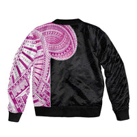 Samoan Art Tattoo Polynesian Pattern Bomber Jacket Pink Out Color LT03 - Polynesian Pride