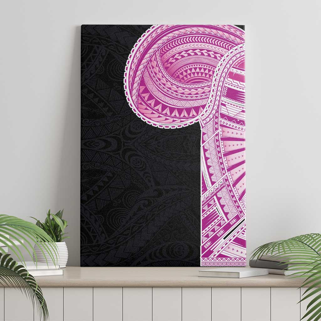 Samoan Art Tattoo Polynesian Pattern Canvas Wall Art Pink Out Color