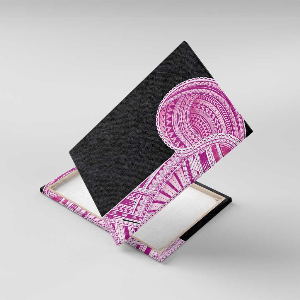 Samoan Art Tattoo Polynesian Pattern Canvas Wall Art Pink Out Color