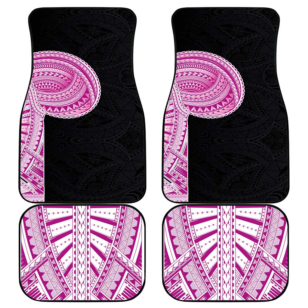 Samoan Art Tattoo Polynesian Pattern Car Mats Pink Out Color